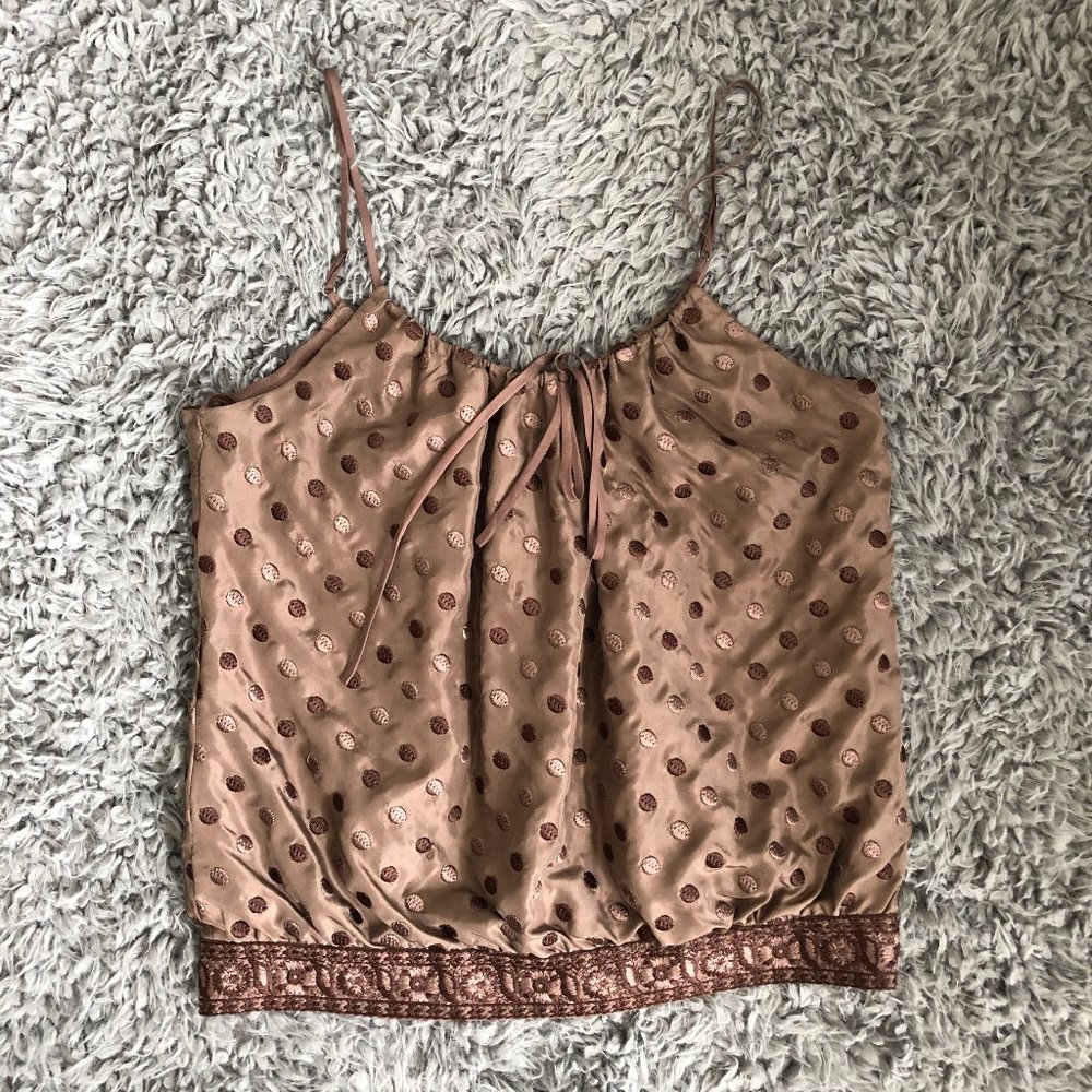 Maxazria Silk Embroidered Sleeveless Blouse